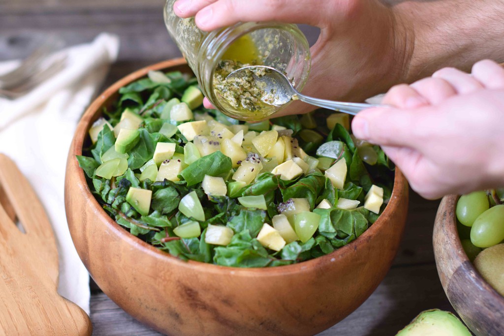 salad dressing with sage german mustard galric and olive oil